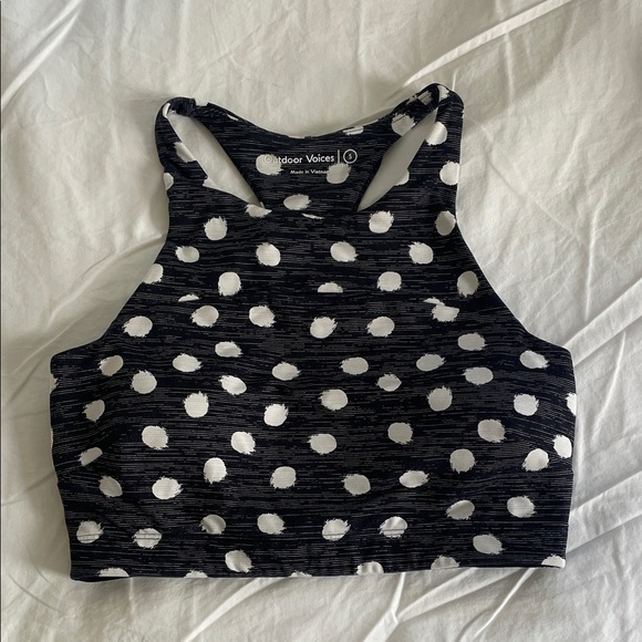 Outdoor Voices Other - Outdoor Voices Black and White Polka Dot Sports Bra - Size Small